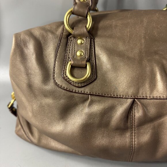 Coach F15447 Ashley Convertible Leather Satchel/ Shoulder Bag,  Pewter Metallic - Picture 9 of 14